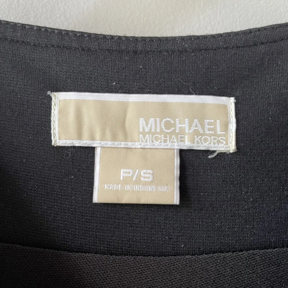 Michael Kors Black Zipper Pocket Little Black Dress Women's Size Small